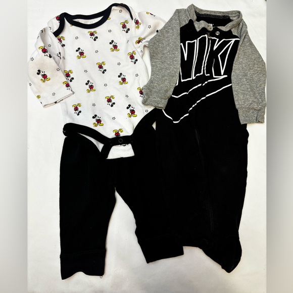 Nike Black and Gray Baby Jumpsuit baby boy outfit Disney Set - Picture 1 of 5